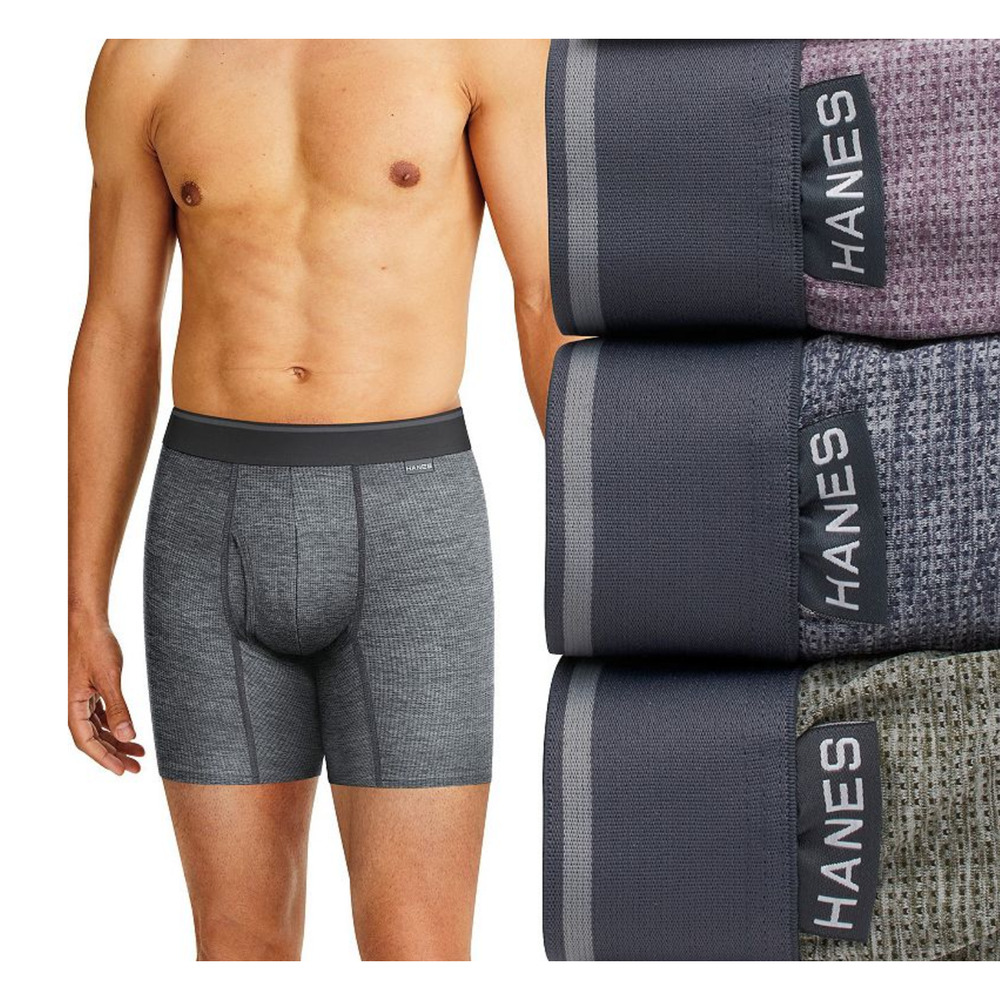 Hanes Ultimate Men 3-Pack Comfort Flex Fit Boxer Brief Multi Size L